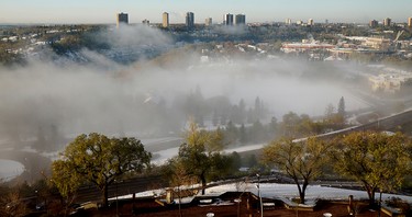 Spectacularly impressive (if not a bit creepy) fog rolled through the Edmonton's river valley as the sun rose on Thursday on May 7, 2015. Lincoln Ho/Edmonton Sun Reader Photo