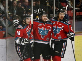 The Rockets defeated the Wheat Kings on Saturday. (Bruce Fedyck/For Winnipeg Sun)