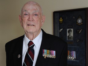 AUDRA KENT/SPECIAL TO THE INTELLIGENCER
After more than seven decades, World War II veteran Bill ìRobbieî Robertson is returning to Belgium and the site of the crash of his RAF Halifax III bomber. Shot down May 13, 1944, he will be in Europe on the anniversary of that fateful night 71 years ago.