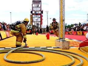 The Scott FireFit Championships Western Ontario regional will be held July 18 and 19 at Waterfront Park in Point Edward. The FireFit championships provide firefighting tasks for rookie participants to experienced veterans in individual, team and relay events.  
(Handout/Sarnia Observer/Postmedia Network)