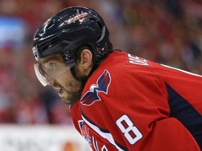 Following New York’s 4-3 victory that sets up Wednesday’s rubber match at Madison Square Garden, Capitals captain Alex Ovechkin told reporters: “We’re going to come back and win the series.” (Getty Images/AFP)