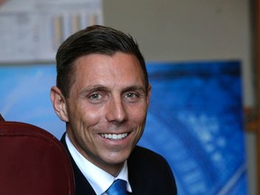 Newly elected Ontario PC party head Patrick Brown on his first day in his new job at Queen's Park in Toronto on Monday May 11, 2015. (Michael Peake/Toronto Sun)