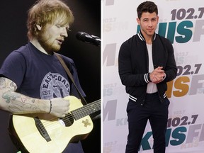 (L-R) Ed Sheeran and Nick Jonas. (Reuters/WENN file photos)