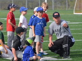 Youngsters get instruction during last weekend's Pitch, Hit and Run event at James Jerome Sports Complex.