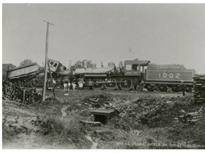 Two Locomotives Collide, Grand Trunk Railroad, September 21, 1906, Sundridge-Strong Digital Collection.
