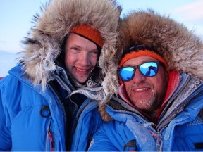 Dutch researcher Marc Cornelissen, right, "drowned by hypothermia" in the Canadian Arctic, according to group ColdFacts. Philip de Roo, left, is presumed drowned but his body has not been located. The pair sent a distress signal April 29 while they were conducting a research expedition. (Postmedia Network/ColdFacts)