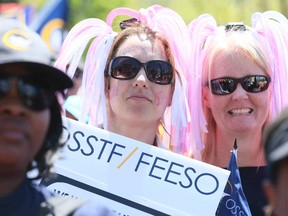 OSSTF protest on the front lawn of Queen's Park on Thursday May 14, 2015. (Veronica Henri/Toronto Sun)