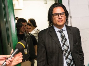 Suspended senator Patrick Brazeau leaves court in Gatineau, Que.,  on Thursday May 14, 2015. Errol McGihon/Ottawa Sun/Postmedia Network