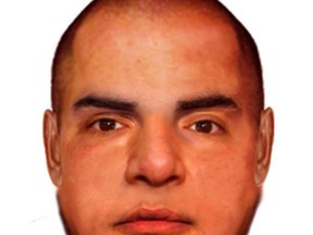 Police in Montreal's south shore are searching for a man, seen in this composite sketch, who attempted to kidnap a two-year-old girl while she was walking with her mother in broad daylight before a passerby rescued her. (Postmedia Network/Roussillon police)