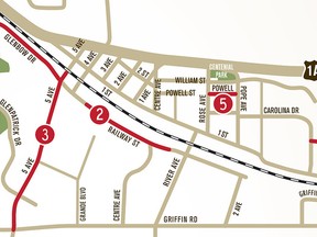 2015 Cochrane road work map