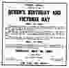 This notice appeared in the Toronto newspapers during the early part of May 1953. Placed by the federal government it announced the change in the date that Canadians would henceforth celebrate Victoria Day. In addition to honouring good Queen Victoria the modified date, in this case May 18, 1953, would also honour the birth of our present Queen, Elizabeth II.