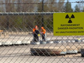 Staff at the Bruce nuclear plant work in a secure depot where intermediate-level nuclear waste is stored in surface and in-ground containers near Kincardine. (MIKE HENSEN, The London Free Press)