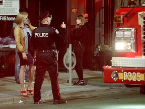 Toronto Police investigate a hit and run that occurred early in the morning of May 16, 2015. (John Hanley/Special to the Toronto Sun)