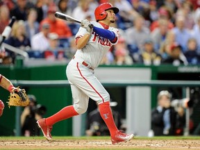 Freddy Galvis of the Phillies has more than doubled his batting average from last season. (AFP)