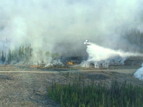 Efforts are underway to battle the wildfires in B.C., which has claimed roughly 17,000 hectares, west of Prince George. (BCFS photo)