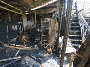 A home on  Monclova Rd.was badly damaged when kids playing with fireworks started the blaze. (CRAIG ROBERTSON, Toronto Sun)