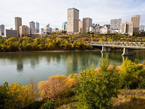 The city skyline is augmented by autumn colours in September 2014. Codie McLachlan/Edmonton Sun/QMI Agency
