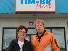 Brenda Postil and John Dobson stand in front of Courtright's Watson Timber Mart, which is celebrating its 50th anniversary from May 21 to 23. Postil and Dobson's father, Bob Dobson, started the business in 1965.
CARL HNATYSHYN/SARNIA THIS WEEK