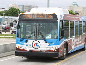 A bus approaches the Osborne Street rapid transit station. Ongoing labour strife between the transit union and the city led Winnipeg Transit to cancel several rush hour routes on Tuesday. (Kevin King/Winnipeg Sun file photo)