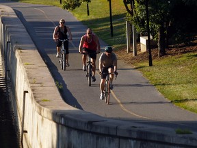 A general view of cyclists along the Rideau Canal. Darren Brown/Postmedia Network
