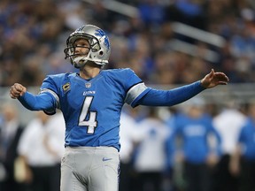 Jason Hanson #4 of the Detroit Lions kicks an extra point in this 2012 file photo. (Leon Halip/Getty Images/AFP)