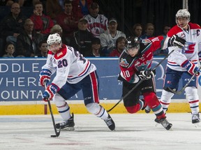 Nick Merkley (right) is one player who could be available when the Jets pick in the first round of the NHL Draft next month. The Jets have two first rounders.