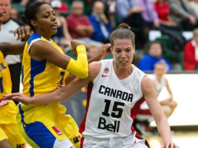 The Canadian women's national team hosted Brazil in a friendly last summer at the Saville Community Sports Centre, where the FIBA Olympic qualifier will be held this August. (Codie McLachlan, Edmonton Sun)
