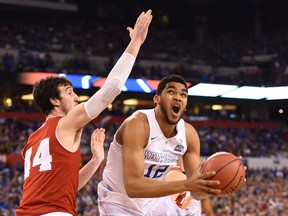 Kentucky Wildcats' Karl-Anthony Towns could go No. 1 in the NBA draft to the Timberwolves.(AFP)