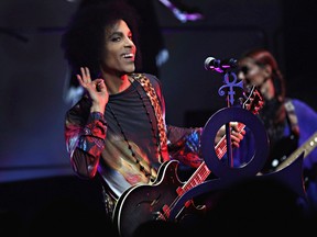 Prince responds to the crowd in Toronto on Tuesday, May 19, 2015. (Cindy Ord/NPG Records)