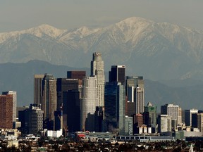 The Los Angeles city skyline. (AFP PHOTO/MARK RALSTON)