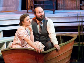Jessica Ducharme plays Sally Talley and Johnny Bobesich plays Matt Friedman in Talley?s Folly, the Pulitzer Prize winning play presented by the London Community Players and directed by Don Fleckser at The Palace Theatre. (CRAIG GLOVER, The London Free Press)