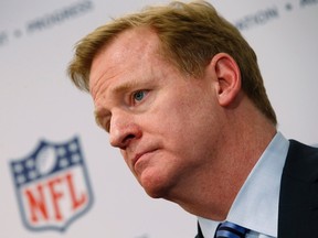 Roger Goodell, Commissioner of the NFL speaks at a news conference in New York in this file photo taken March 11, 2013. (REUTERS/Mike Segar/Files)