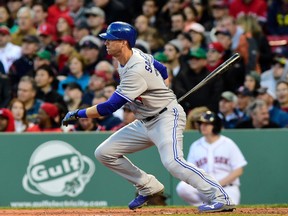 Jays outfielder Michael Saunders visited Dr. James Andrews on Monday. (USA TODAY SPORTS)