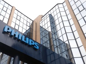 The logo of Philips is seen at the company's entrance in Brussels Sept. 11, 2012.    REUTERS/Francois Lenoir