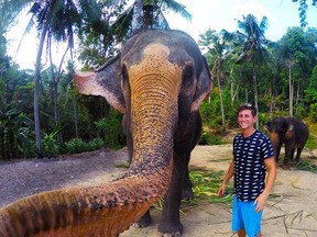 Christian LeBlanc of White Rock, B.C., was vacationing in Thailand when an elephant grabbed his camera and took a selfie. (Instagram)