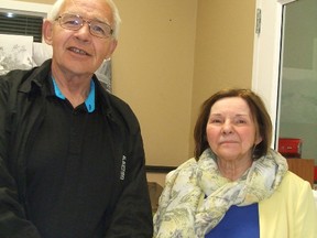 John DeMars speaks with Krystyna Stalmach following her presentation at the Sombra Museum in April. Stalmach spoke about her project commemorating the sacrifices of Lambton-area Polish war veterans entitled Our History, Our Heroes: Polish War Veterans — From Fighting Wars to Farming Fields in Lambton.
(HANDOUT/ SARNIA OBSERVER/ POSTMEDIA NETWORK)