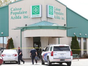 Greater Sudbury Police are investigating a robbery at Desjardins Caisse Populaire in Azilda on Friday. John Lappa/The Sudbury Star
