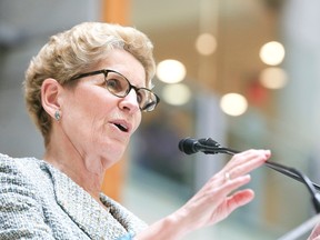 Premier Kathleen Wynne speaks at Baycrest Health Sciences on May 22, 2015. (Veronica Henri/Toronto Sun)