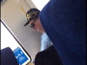 Man shown masturbating on a GO bus in Twitter video. (Twitter)