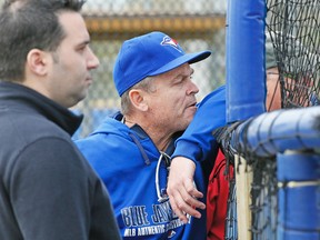 GM Alex Anthopoulos (left) and manager John Gibbons both made their major-league debuts with the Blue Jays. Bob Elliott suggests that when their time does come, the Jays follow the Leafs’ model with Mike Babcock and hire the best. (STAN BEHAL, Toronto Sun)