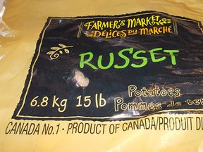 Loblaws is recalling two brands of potatoes from its shelves after metal objects were found in potatoes sold at three different stores in Atlantic Canada earlier this week. (Courtesy Canadian Food Inspection Agency)
