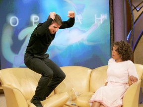 Tom Cruise famously jumps on the couch during a visit to the Oprah Winfrey Show (Handout photo)