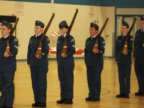 The second-year cadets show their off their skills during a demonstration drill.  (Dave Flaherty Goderich Signal Star)
