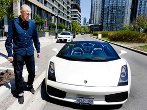 Jason Gordon is granted his wish to drive a Lamborghini on May 23, 2015. The car was supplied by Richie Hughes, owner of VIP Exotic Car Rentals.  (Veronica Henri/Toronto Sun)