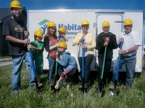 Habitat for Humanity Chatham-Kent held a ceremonial ground breaking on Forhan Street in Wallaceburg Saturday for the second home they are building. (DAVID GOUGH/COURIER PRESS/Postmedia Services)