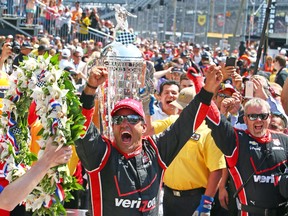 Juan Pablo Montoya is one happy driver after winning his second Indy 500, a long 15 years after his first. (USA TODAY SPORTS)