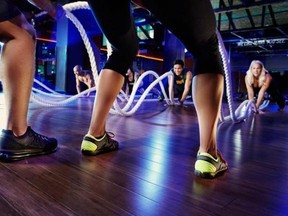 Powerwave Battle Roping fitness class at Crunch is seen in this 2013 handout photo in New York. (Reuters/Stephen Meierding HANDOUT)