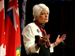 Minister of Education Liz Sandals introduces back-to-work legislation for striking Ontario secondary school teachers at Queens Park on Monday May 25, 2015. (DAVE ABEL/Toronto Sun)