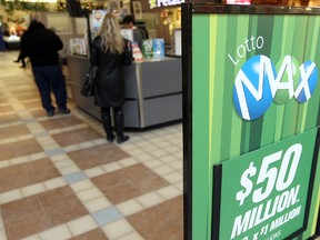 This Friday's Lotto Max jackpot is $50 million, with another 50 $1-million prizes also up for grabs. (BRIAN DONOGH/WINNIPEG SUN FILE PHOTO)