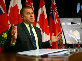 Ontario ombudsman Andre Marin delivers his report on Hydro One on Monday May 25, 2015. (DAVE ABEL/Toronto Sun)